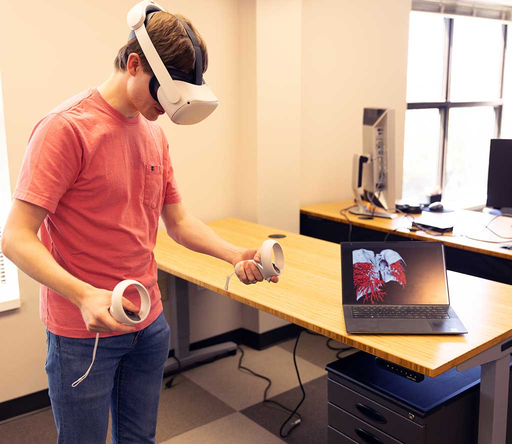 Person using VR goggles