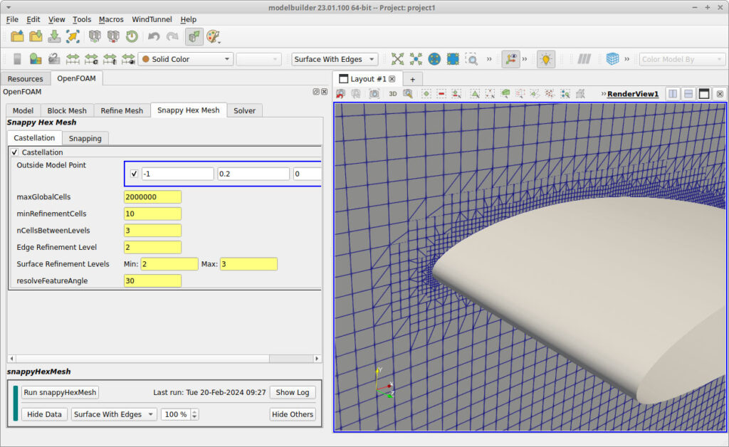 With this control view, users can run OpenFOAM executables for each task making up the workflow, and display the resulting data.